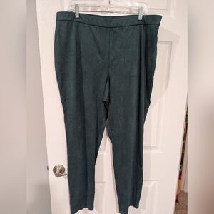 GRAVER Susan Graver Teal Faux Suede Pull on Pants in Size 1X